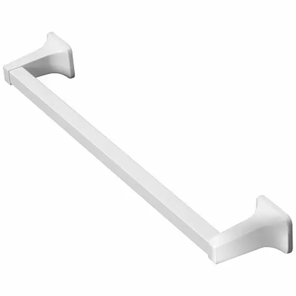 212 MAIN 24 in. Chrome Basic Towel Bar - Brass Base, Curved Shape, Wall-Mount Bathroom Accessory with U-Shaped Towel Hook, U Shaped Hook