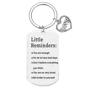 Cute Keychain, 1 Piece Trendy Lettering Engraved Stainless Steel Car Keychain & Key Fob, the Perfect Gift for Couple & Friendship As Birthday Gift