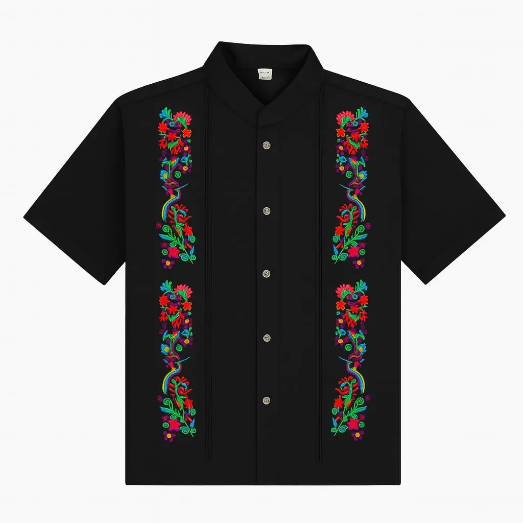 Men's Short Sleeve Embroided Mexican Guayabera Shirts Made in Mexico, Multiple Colors