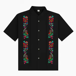 Men's Short Sleeve Embroided Mexican Guayabera Shirts Made in Mexico, Multiple Colors
