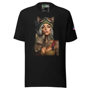 Unisex Vixen T-Shirt - Medium Length Fitted Crew Neck Short Sleeve Summer Cotton Fabric Tee