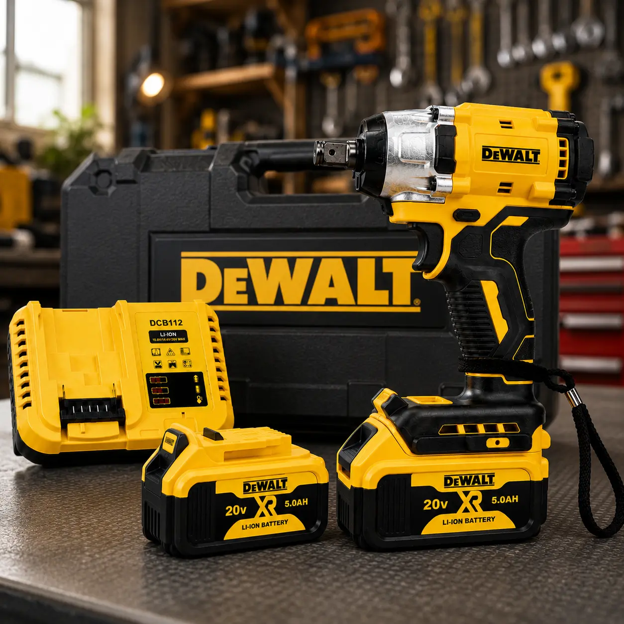 DEWALT Cordless Power Ratchet Wrench Set, Electric Ratchet with Battery & Charger, Durable Metal Head, Compact Nuts/Bolts Fastening & Removal Tool for Mechanics, Auto Repair, Garage Projects