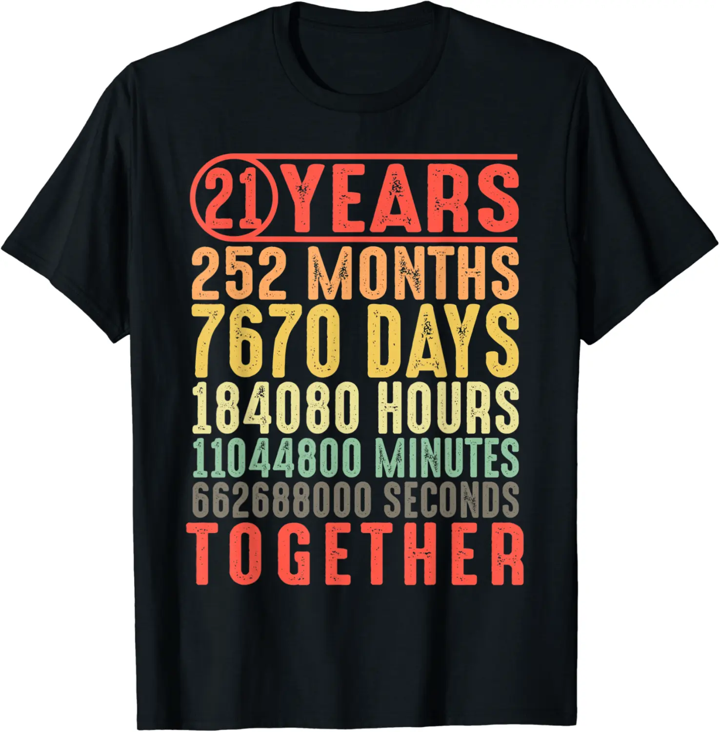 21st Wedding Anniversary Gift for Parents Husband Wife T-Shirt - Elizabethmc Shop 39B08LFQTRW3