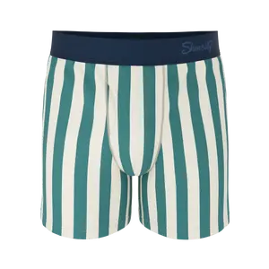 The Nantucket | Shinesty Green Dock Stripe Boxers