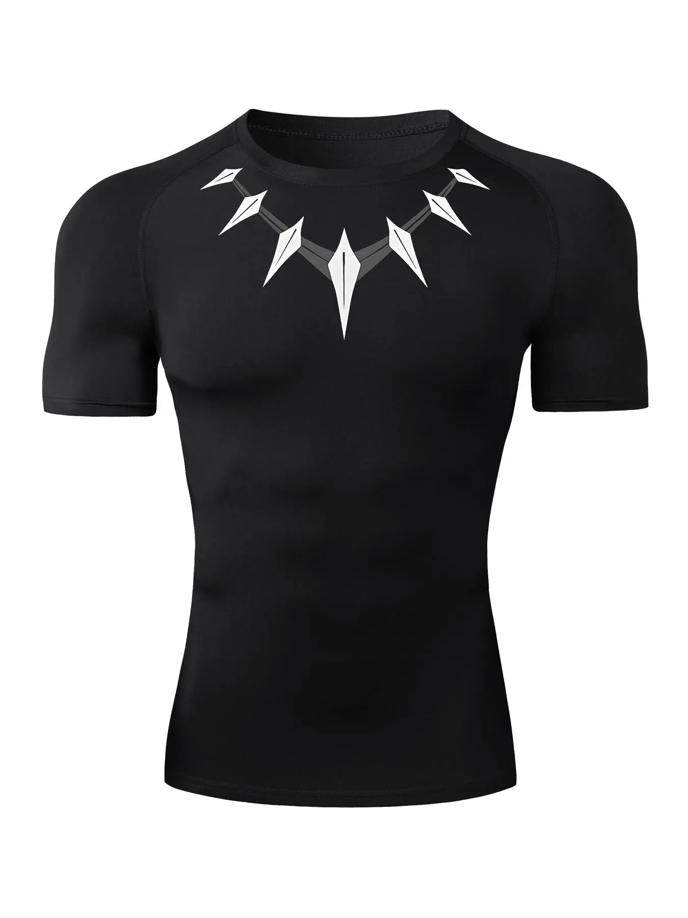 Men's Regular Fit Graphic Round Neck Tee, Sporty T Shirt, Casual Quick Drying Raglan Sleeve T-shirt for Summer, Men's Top for Gym Workout Running, Gym Tees, Gym Shirts