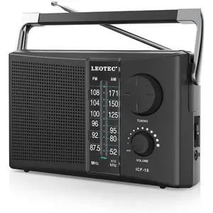 Portable AM FM Radio with Best Reception,Battery Operated or AC Power,Big Speaker,Large Tuning Knob,Clear Dial,Earphone Jack For Gift,Elder,Home