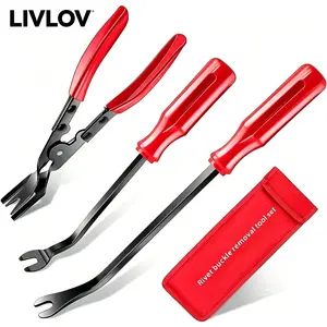 AutoTrim Clip Remover Tool 2 in 1 Push-Type Retainer Clip Pliers Fastener Removal Kit for Car Door Panel Dashboard Repair