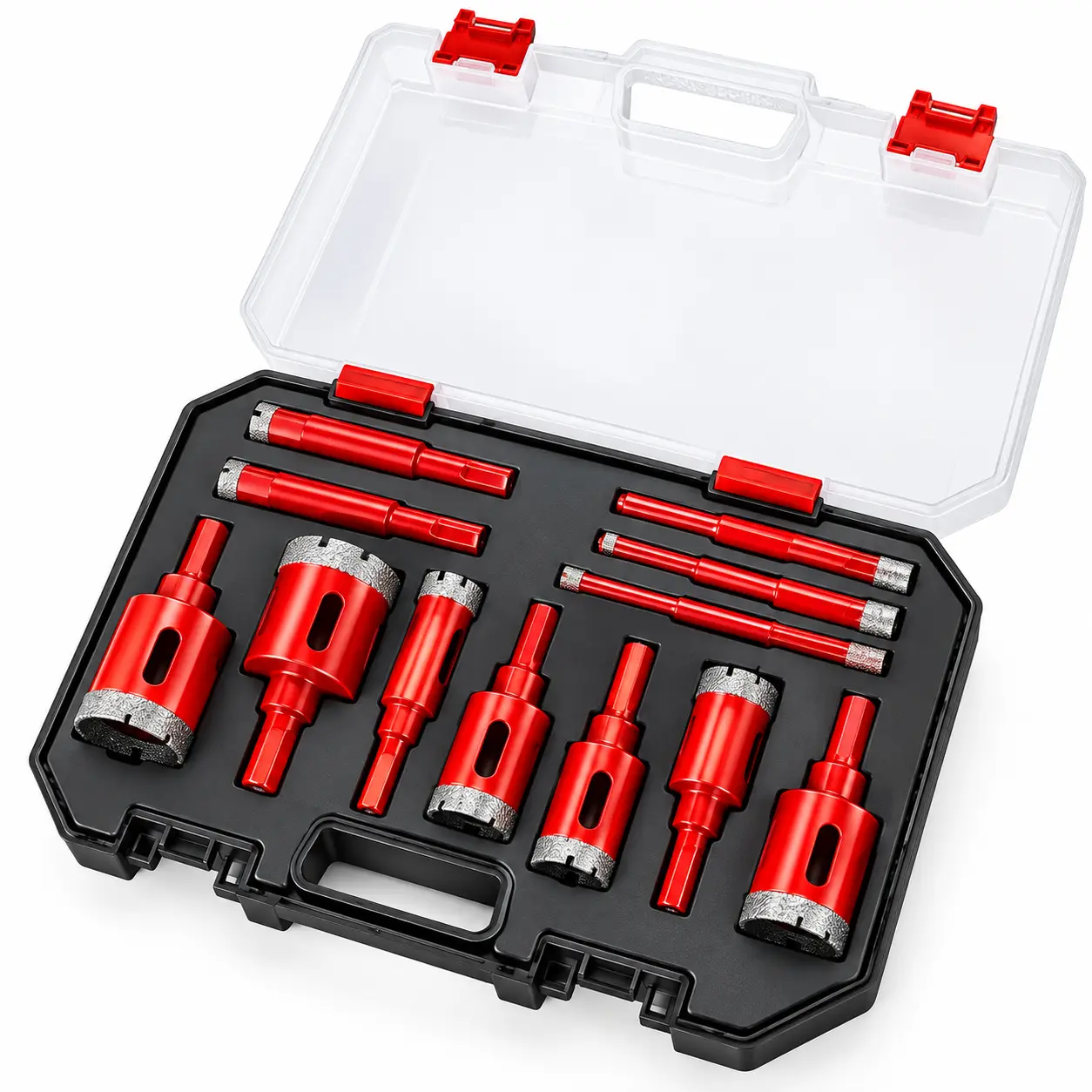 QZDASHU 12 Brazed Diamond Hole Saws - 6mm to 35mm Diamond Drilling Bits for Tile, Ceramic, Glass, Dry Drilling, Precision Cuts, Storage Case Included for DIY Enthusiasts