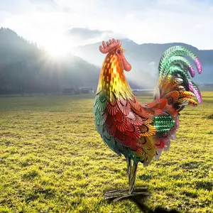 Metal Rooster Garden Statue, Rooster Garden Art, Outdoor Statue for Home Decor, Garden Decor, Patio Decor, Lawn Decor, Backyard Decor, Exterior Decorative Statues