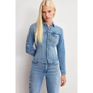DOLLY CRYSTAL FITTED JACKET | INDIGO1089