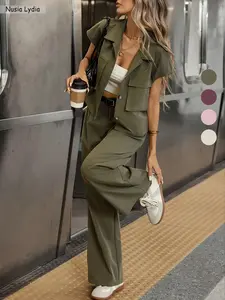 Women's Workwear Shirt & Long Pants Set, Suits, Outfit, Spring Summer New Arrival, Commuter Casual, Two-Piece Ensemble for Daily Wear