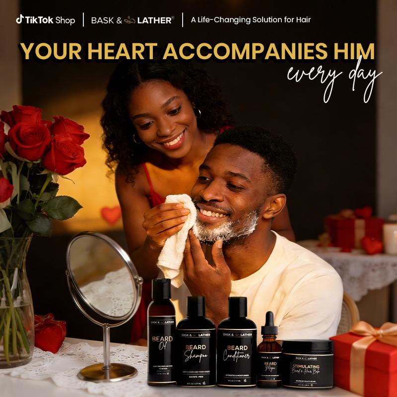 Men’s Healthy Hair and Beard Starter Kit Nourishing Shampoo, Conditioner, and Gentle Shea Butter Blend Balm Hydrating Set. Valentine's Day | Gift | Men's self-care Men’s Healthy Hair and Beard Starter Kit Nourishing Shampoo, Conditioner, and Gentle Shea Butter Blend Balm Hydrating Set. Valentine's Day | Gift | Men's self-care