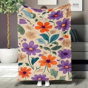Colorful floral patterned blanket, nap blanket, a must-have for home, and the best Valentine's Day gift, Floral Print Blanket