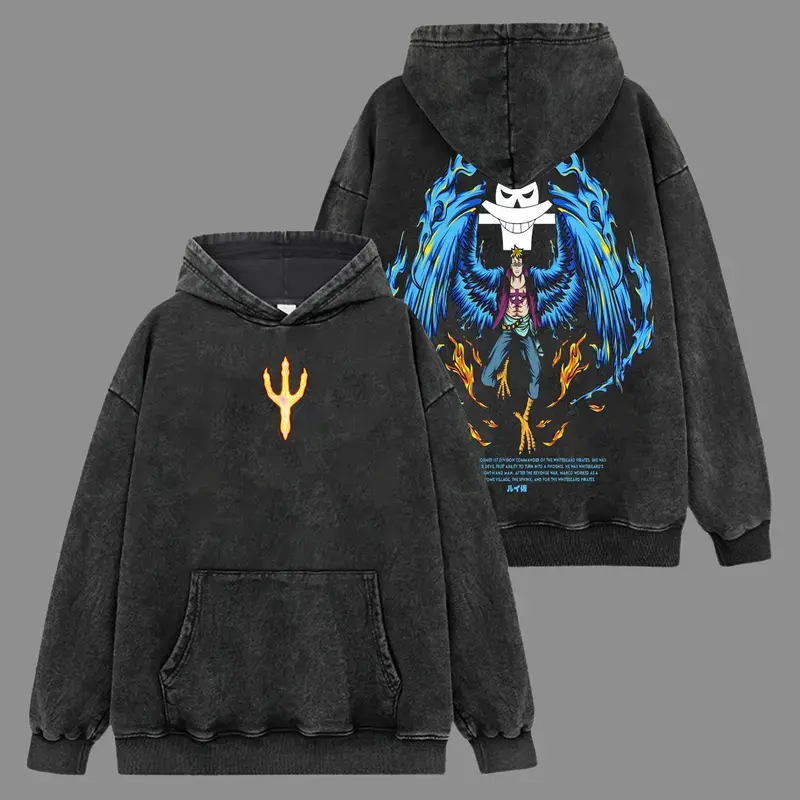 Marco the Phoenix Hoodie-Shirt Premium 100% Acid Wash, OP Fans, Anime Graphic Hoodie, Anime Fan Merch, Streetwear Hoodie Unisex Oversize Gift for Anime Lovers Oversized