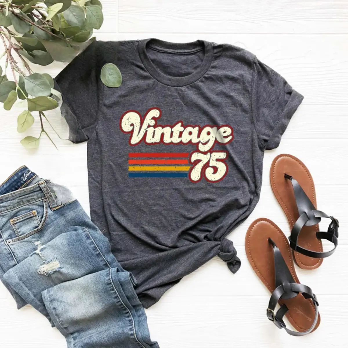 1975 Vintage Birthday Gift Tee, Retro Style, Vintage 1975 T-Shirt, 50th Birthday Gift for Parents