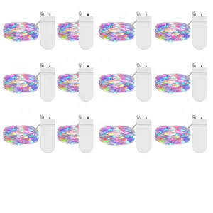 LUMEN LOOM Fairy String Lights 12-Pack 7ft 20LED Battery-Powered Waterproof Twinkle Lights for Crafts Weddings Parties Bedroom Christmas Warm White or Multicolor Great for Holiday Christmas Thanksgiving Gift