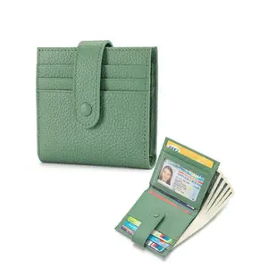Women's Solid Color Leather Bifold Wallet, Fashionable Zipper Coin Purse with ID Window, Casual Versatile Card Holder for Daily Use