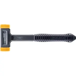 Halder 3380.140 Secural Dead Blow Hammer, Polyurethane Face Inserts, Steel Housing and Rubber Grip, SPECIAL POINTED HANDLE END