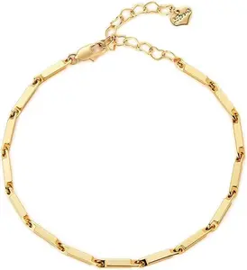 Cicy Bell 18k Gold Plated Bracelets for Women Trendy Dainty Stackable Square Star Wave Bamboo Curb Snake Heart Paperclip Figaro Mirror Chain Link Bracelet Sets Minimalism Accessories Gifts