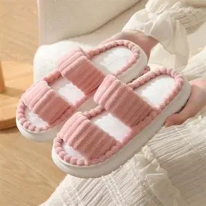 Minimalist Fluffy Slippers, Soft Comfort Warm Open Toe Bedroom Sandals for Gifts, Bedroom Slippers for Fall & Winter, Flats for Women 2025, Mother's Day Gifts
