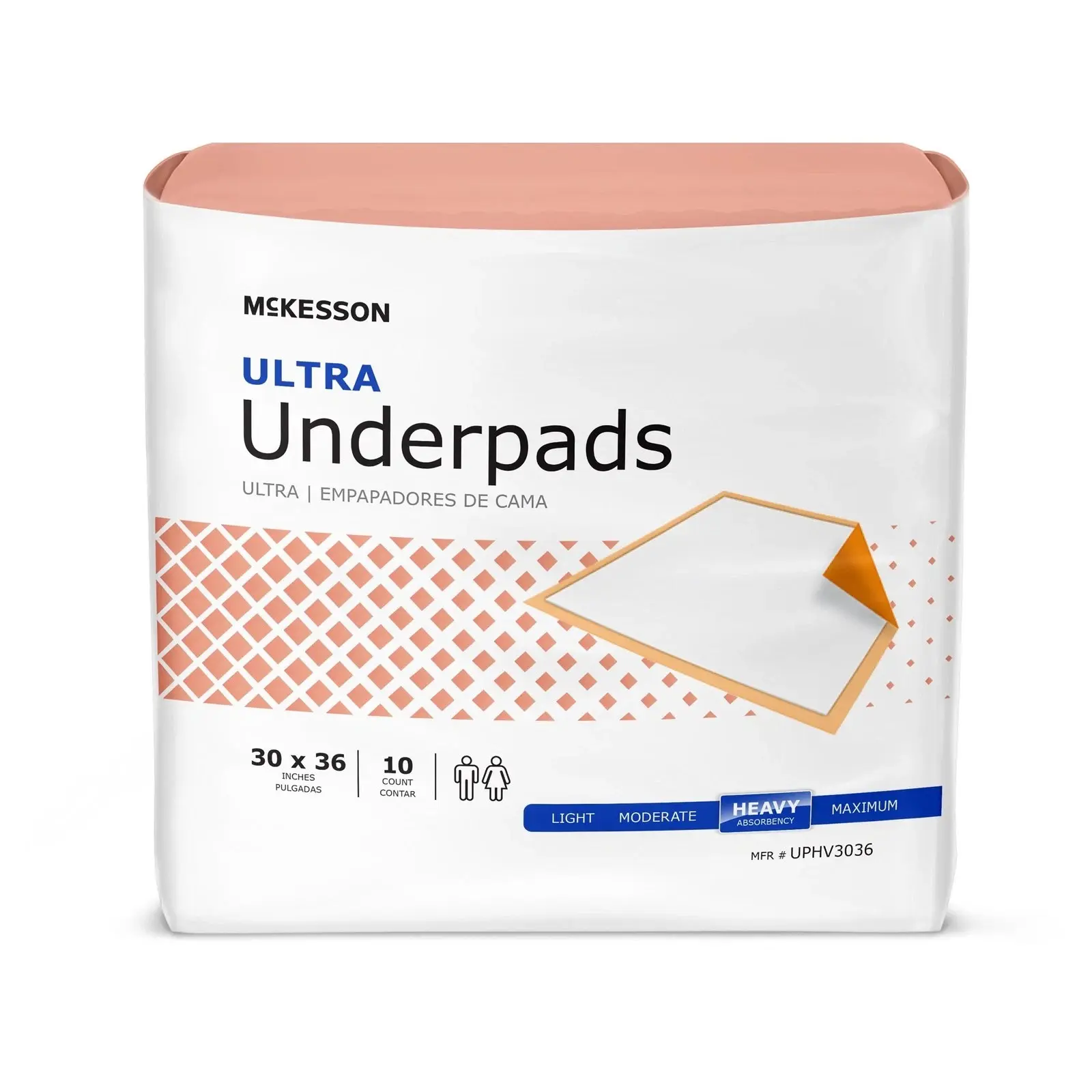 McKesson Ultra Heavy Absorbency Disposable Underpads (Incontinence Bed Pads) for Adults, 40 Count, 30x36 in, Heat-Sealed Edges, Rapid Fluid Acquisition, Advanced Odor Control, Generous Coverage, Polymer Base, Promotes Skin Wellness, Boxed Pack, Bed Care