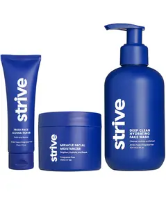 Strive - Essential Mens Skincare Set - Erase Dark Circles, Clear Skin, Look Refreshed and in your Prime - 3 Month Supply