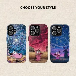 C0urage The C0wardly Dog Tough Case Cover For iPhone 17/16/15/14/13/12/11/X Plus Pro Max Mini - Retro Cartoon Phone Case, Gift