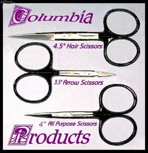 Set of Three Fishing Fly Tying Scissors with Carbide Tips - Japanese Stainless Steel, Permanent Sharp