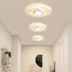 Modern LED Ceiling Light, Adjustable Dimmable Half-Inset Lighting, Home Decor Lamp for Kitchen Bedroom Living Room, Perfect Gift