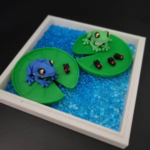 Lily Pad Frog Duo Tray - Tiny pond energy for your desk