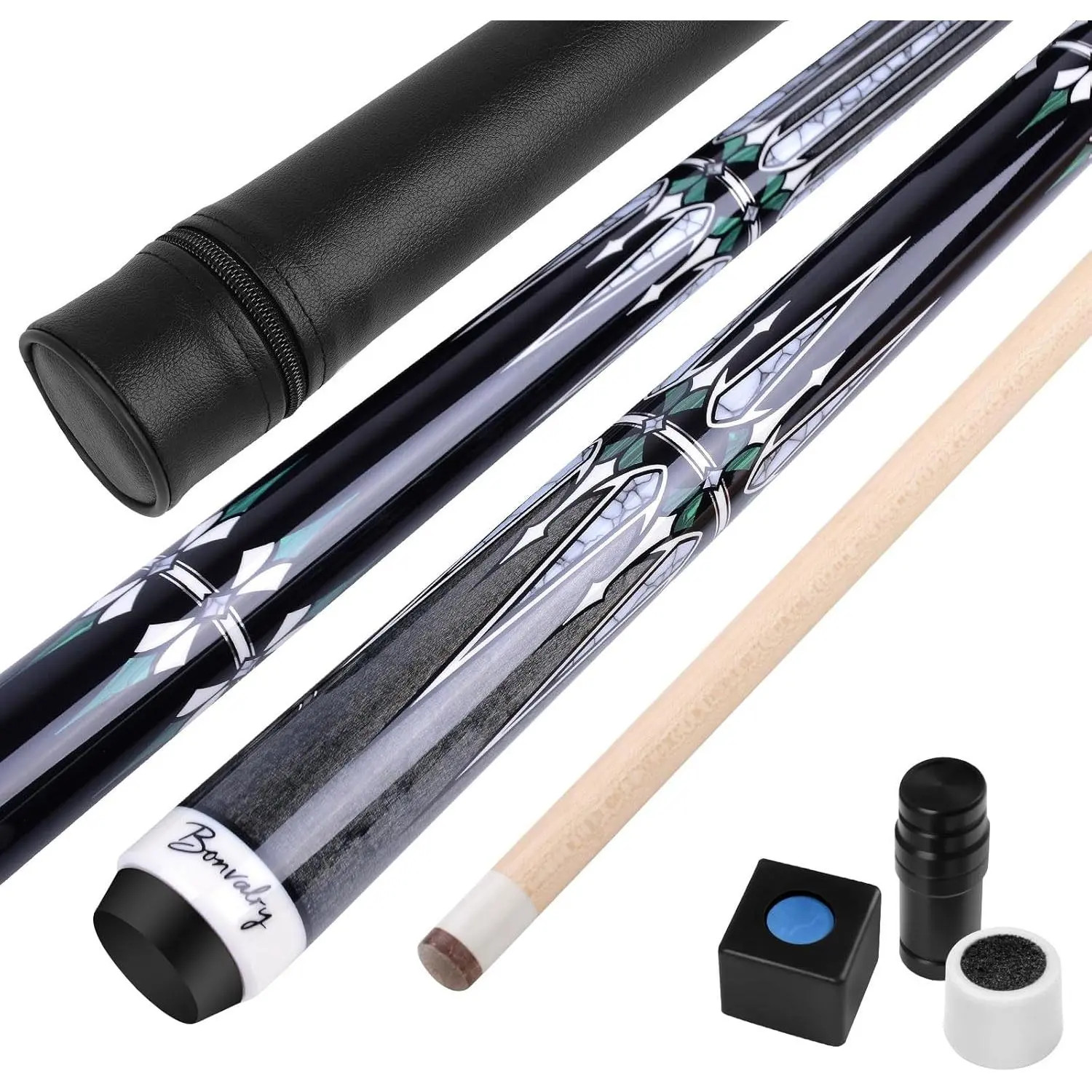 Pool Cue Kit - Stained Maple 58 Inch Pool Stick with Hard Case and Accessories for Billiards Enthusiasts