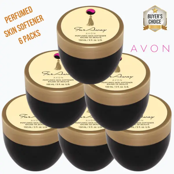 Avon Far Away Perfumed Skin Softener Set of 6, Perfumed Floral Skin Softener Set