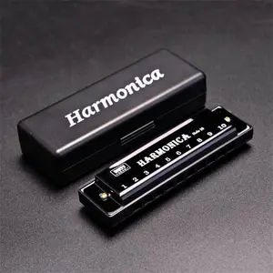 10-Hole Harmonica, 1 Count Alloy C-Key Harmonica, Wind Instrument for Beginners & Students, Musical Instrument for Home & School