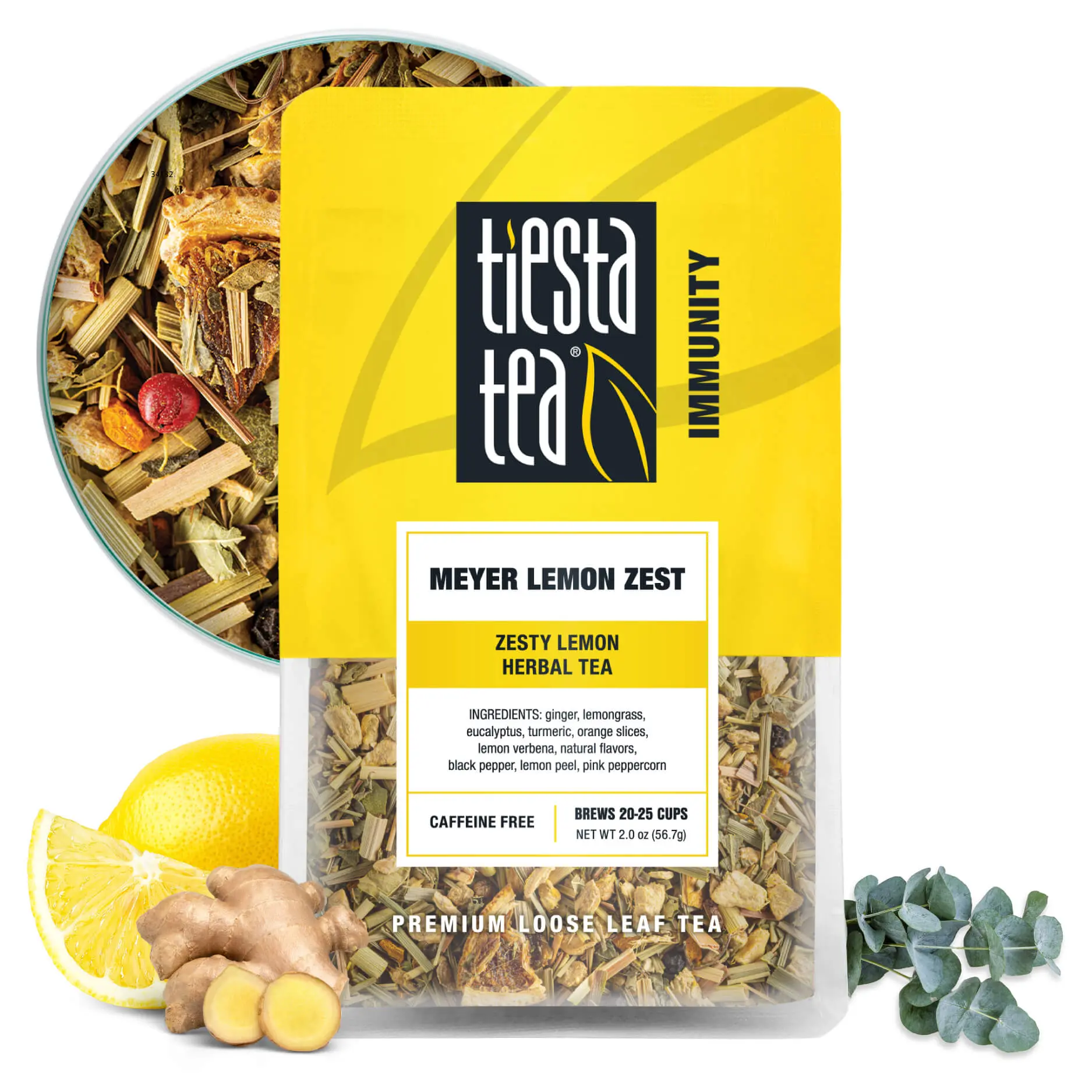 Meyer Lemon Zest Herbal Tea, Caffeine Free Loose Leaf Tea | Tiesta Tea