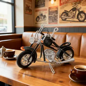1:10 Static Handmade Wire Motorcycle Model, Home Goods Decor, Unique Collectible Gift, Perfect Anniversary Gift, Creative Office Decor, office desk decoration, cubicle decor, holiday gift decoration, home room