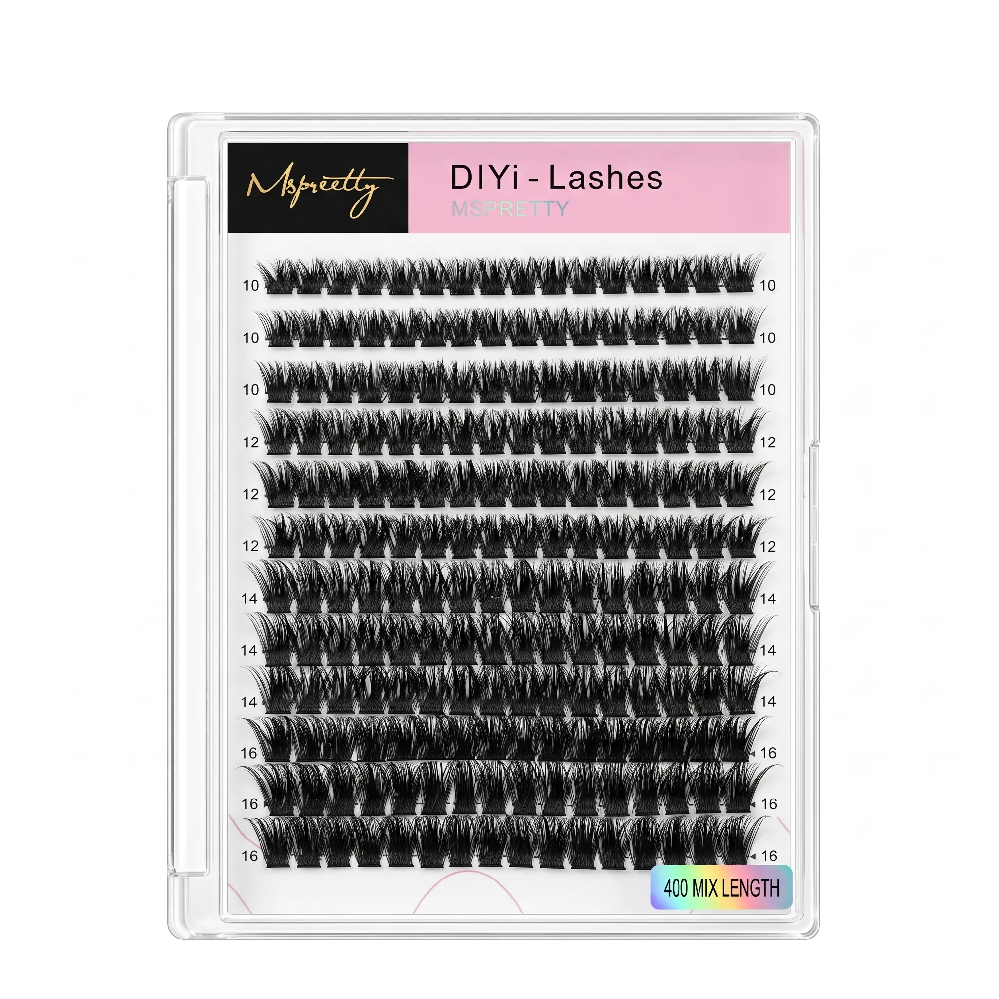 100D lash 10mm-16mm mix lengthes Full dramatic Cluster DIY lashes