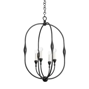 Baltic 4-Light Lantern Chandelier – Elegant Oval Design for Modern Spaces