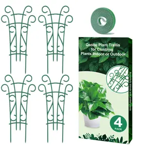 Qaobo Indoor Plant Trellis for Climbing Plants, 4 Pack Garden Trellis for Potted Plants Stackable Plant Trellis Plant Stakes for Indoor Plants Accessories Flower Plant Support