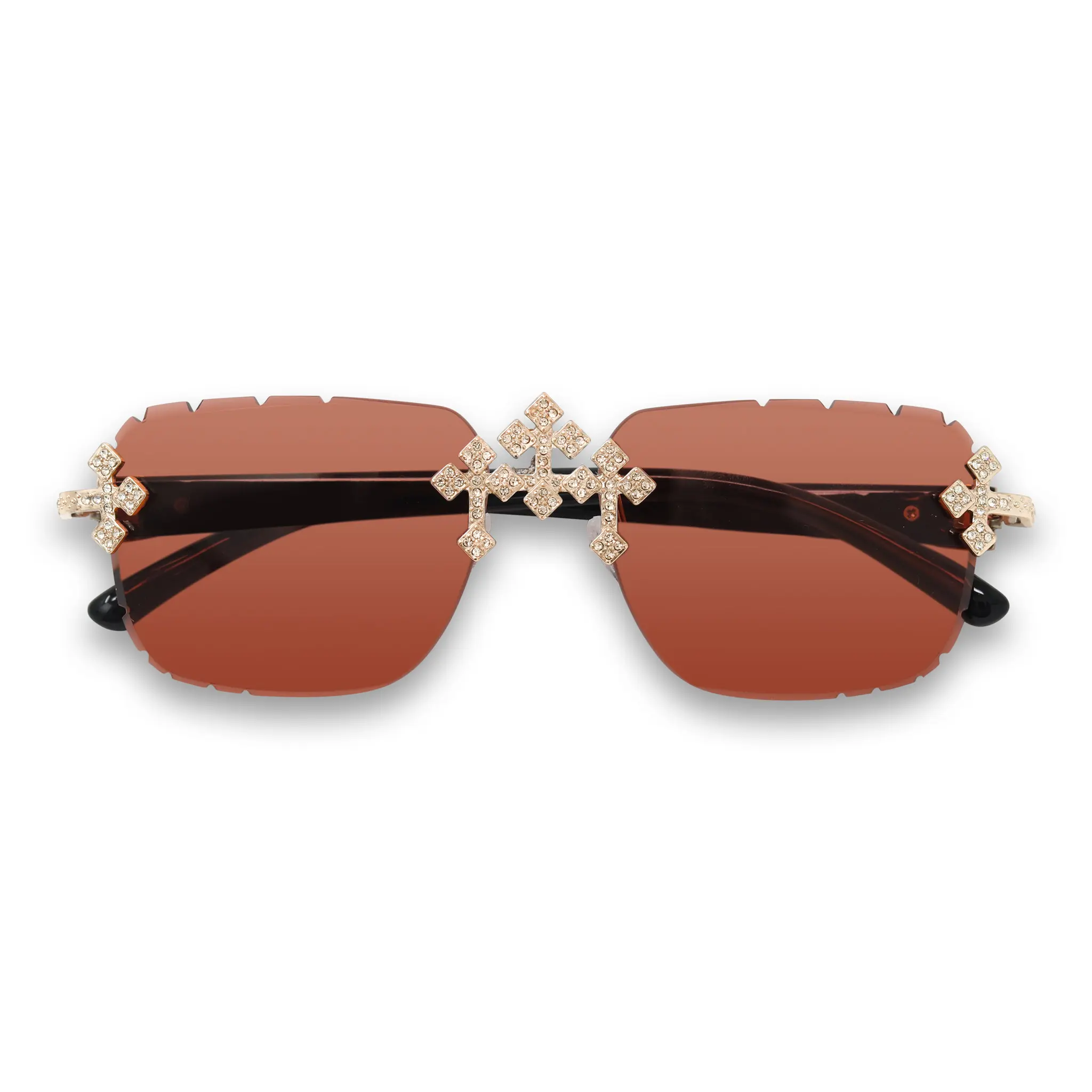 Triple Cross Sunglasses – Brown Lens Fashion Sunglasses