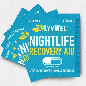 LyvWel Nightlife Recovery Aid Capsules 20 capsules or 80 Capsules After-Party Wellness Support with DHM, Electrolytes, B-Vitamins & Amino Acids – Convenient On-The-Go Packets