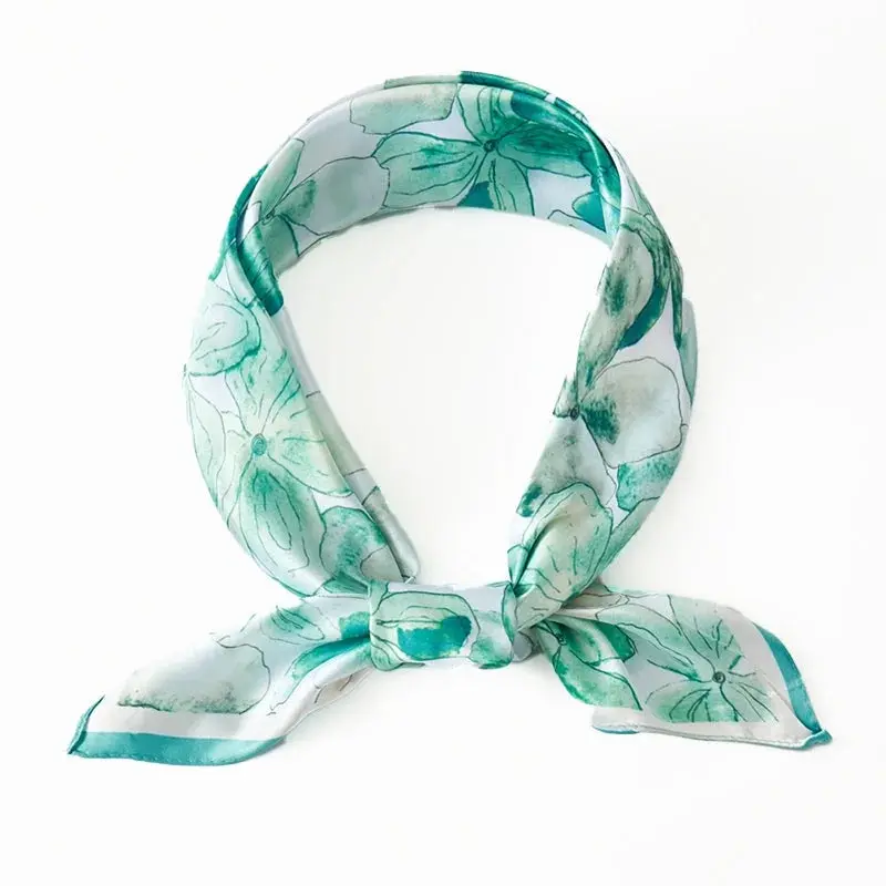 Women's Floral Watercolor Print Square Scarf - Fashion Accessory Bandana, Female, Floral Print