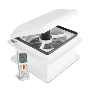 Hike Crew 14” RV Roof Vent Fan w/Remote | 12V 10-Speed Intake & Exhaust Camper Fan | Auto Temperature, Rain Sensor & Electronic Open/Close | Includes Screws & Garnish | White Lid