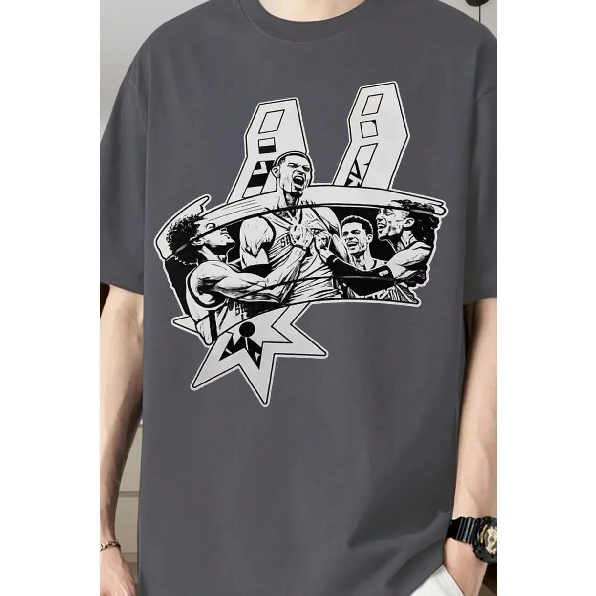 San Antonio Spurs Star T-Shirt, Fashion Cotton, Full Colors, Full Sizes, For Men, For Women