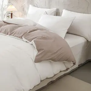 Solid Color Duvet Cover Set, 3 Counts Modern Christmas Decor Bedding Set, Including 1 Count Duvet Cover & 2 Counts Pillowcase without Filler, Soft Comfortable Quilt Cover for Home Bedroom, Aesthetic Bedding Sets, Christmas Gifts, Christmas Decorations