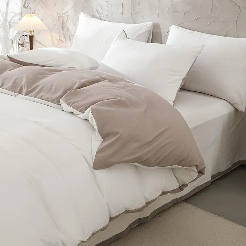 Solid Color Duvet Cover Set, 3 Counts Modern Christmas Decor Bedding Set, Including 1 Count Duvet Cover & 2 Counts Pillowcase without Filler, Soft Com