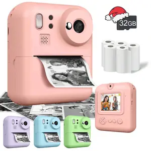 Kids Instant Printing Camera, 8x Digital Zoom, HD 1080P Digital Photography Mode, Time-Lapse 3s/5s/10s Shooting, Burst Shooting, Multiple Printing Filters, Comes With 32GB SD Card, DIY Instant Photo Printer Toys For Christmas Birthday Gifts