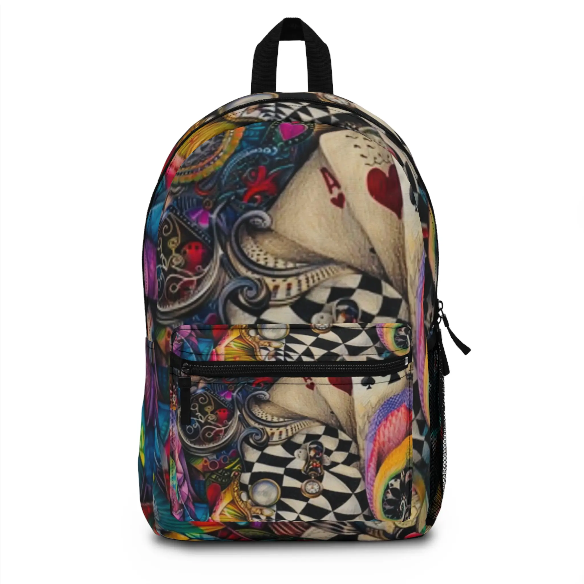 Vibrant Wonderland Backpack - Colorful Artistic Design for Festival Lovers
