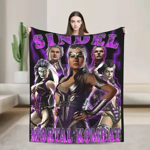 Mortal Kombat 1 - Sindel Flannel Blanket Winter  Super Warm Throw Blanket for Students Outdoor Bedspread Sofa Bed Cover---Warm Haven Textiles