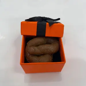 Surprise Gift Box Prank Props, Includes Beautiful Gift Box and Realistic Poop Joke Toy, April Fools' Day Party Fun Gag Gifts