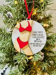 Funny Dear Santa Ornaments| Christmas Ornament| Funny Christmas Ornaments| Christmas| Ornaments for Tree| Gifts for Friends| Ornaments